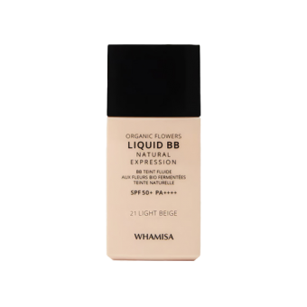 WHAMISA Krem BB Organic Flowers Liquid BB Natural Expression SPF 50+ PA++++ 21 Light Beige 30ml