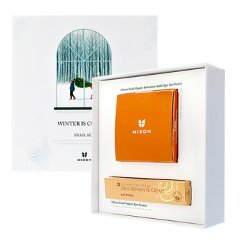 MIZON Zestaw świąteczny płatki hydrożelowe + krem pod oczy Winter Is Coming Snail Set