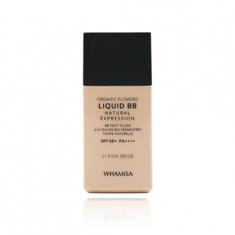 WHAMISA Krem BB Organic Flowers Liquid BB Natural Expression SPF 50+ PA++++ 21 Pink Beige 30ml