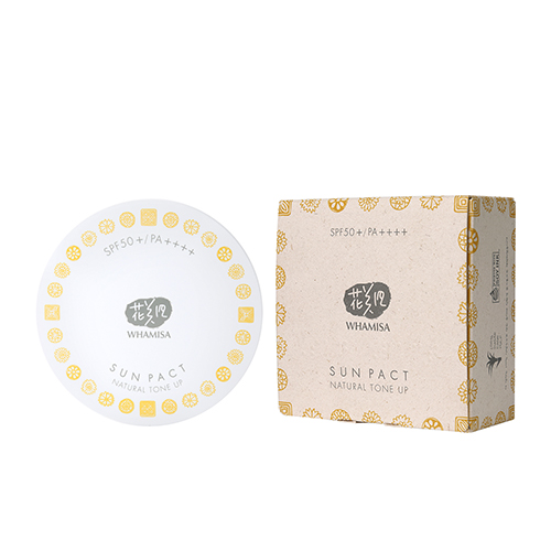 WHAMISA Łagodzący krem ochronny w kompakcie Organic Flowers Sun Pact SPF50+/ PA++++ Tone Up 16g