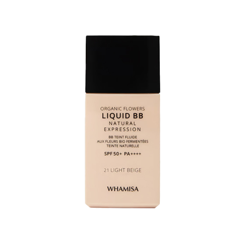 WHAMISA Krem BB Organic Flowers Liquid BB Natural Expression SPF 50+ PA++++ 21 Light Beige 30ml