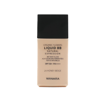 WHAMISA Krem BB Organic Flowers Liquid BB Natural Expression SPF 50+ PA++++ 24 Honey Beige 30ml