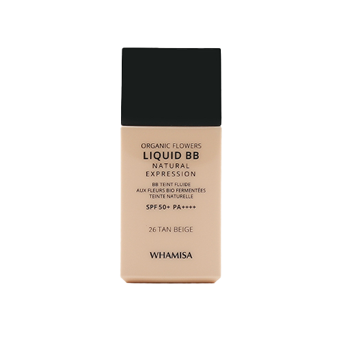 WHAMISA Krem BB Organic Flowers Liquid BB Natural Expression SPF 50+ PA++++ 26 Tan Beige 30ml