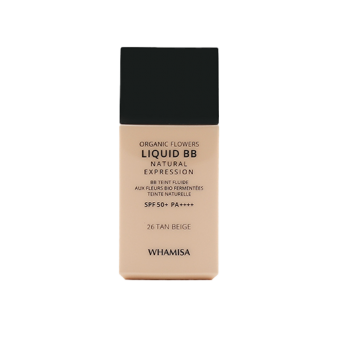 WHAMISA Krem BB Organic Flowers Liquid BB Natural Expression SPF 50+ PA++++ 26 Tan Beige 30ml