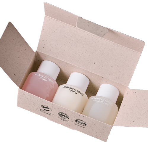 WHAMISA Zestaw mini produktów (toner, lotion, olejek) Organic Flowers Mini Trial Kit  3x16ml