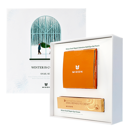MIZON Zestaw świąteczny płatki hydrożelowe + krem pod oczy Winter Is Coming Snail Set